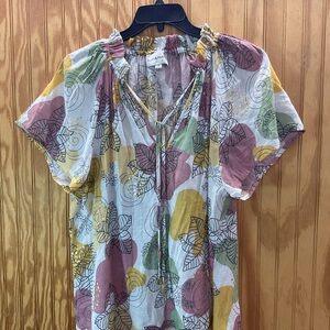 *SALE Alex & Parker Tie Front Short Sleeve Blouse